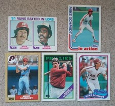 MIKE SCHMIDT PHILADELPHIA PHILLIES TOPPS BASEBALL CARDS 1982 (2)/1987/1988/1989