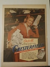 Chesterfield tobacco milatary ad 1940's