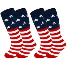 2 Pairs Toddler Soccer Socks Kids 3-6 Years 2 Pack Usa Flag  Usa Flag