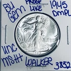 1945 BU UNCIRCULATED WALKING LIBERTY SILVER HALF DOLLAR AUTHENTIC U.S. MINT 3852