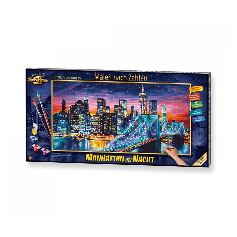 Schipper Malen nach Zahlen Manhattan bei Nacht 2 80 x 40 см Panorama Erwachsene 11790₽
