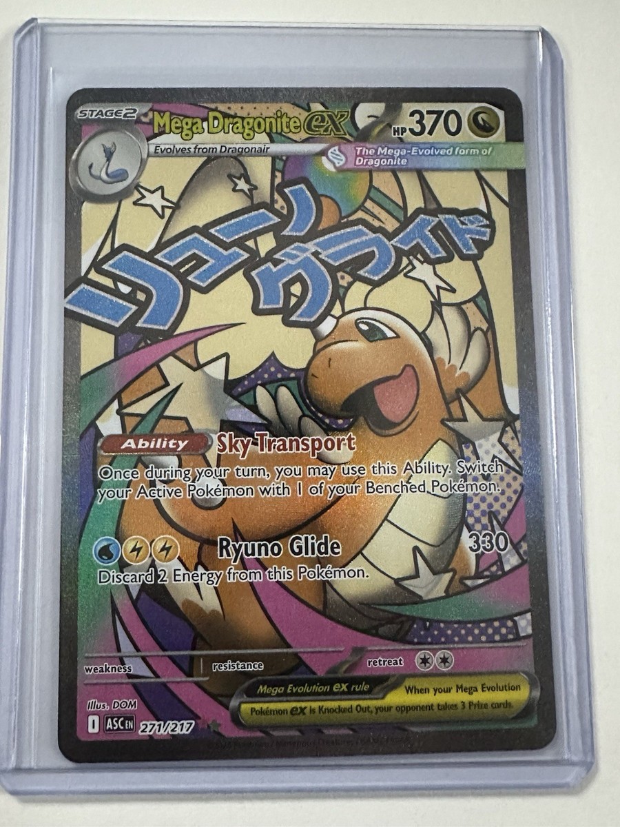 Pokemon TCG Mega Dragonite EX 271/217 Full Art Holo Card Ascended