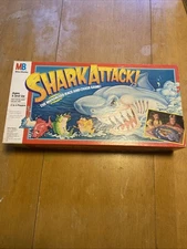 Vintage 1988 Shark Attack Motorized Board Game Milton Bradley Complete & Working