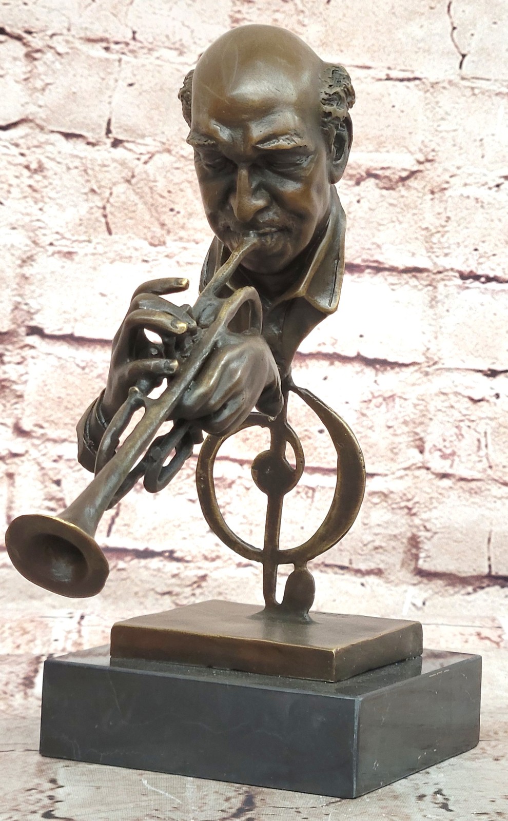 Hot Cast Original Hot Cast Artwork Trumpet Player Bronze Sculpture Gift