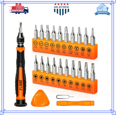 JOREST 24Pcs Small Precision Screwdriver Set with Torx T5 T6 T8 T9, Colorful