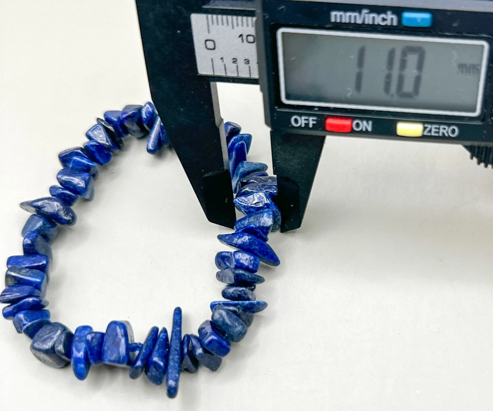 Pulsera Vintage Lapislázuli Sodalita Elástica Piedras Preciosas Estate Tamaño Flexible Foto 3 de 4