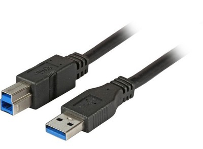 USB 3.0 Anschlusskabel PREMIUM USB A Stecker auf USB B Stecker schwarz 1m | 1,8m