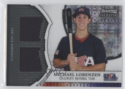 2011 Bowman Sterling USA Baseball X-Fractor Dual Relics Michael Lorenzen 0c2