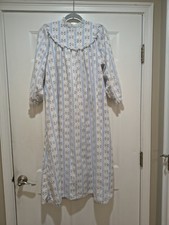 vintage lanz of salzburg Flannel Lace nightgown Calico Teddy Print Size Small