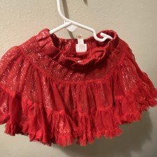 Cat  Jack Red Glitter Ruffle Tutu Skirt Girls 12M Tulle Elastic Waist