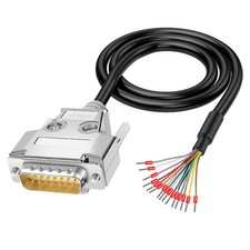 DB15 Solderless Breakout Connector 5Ft 24AWG RS232 DSUB Serial Male Adapter