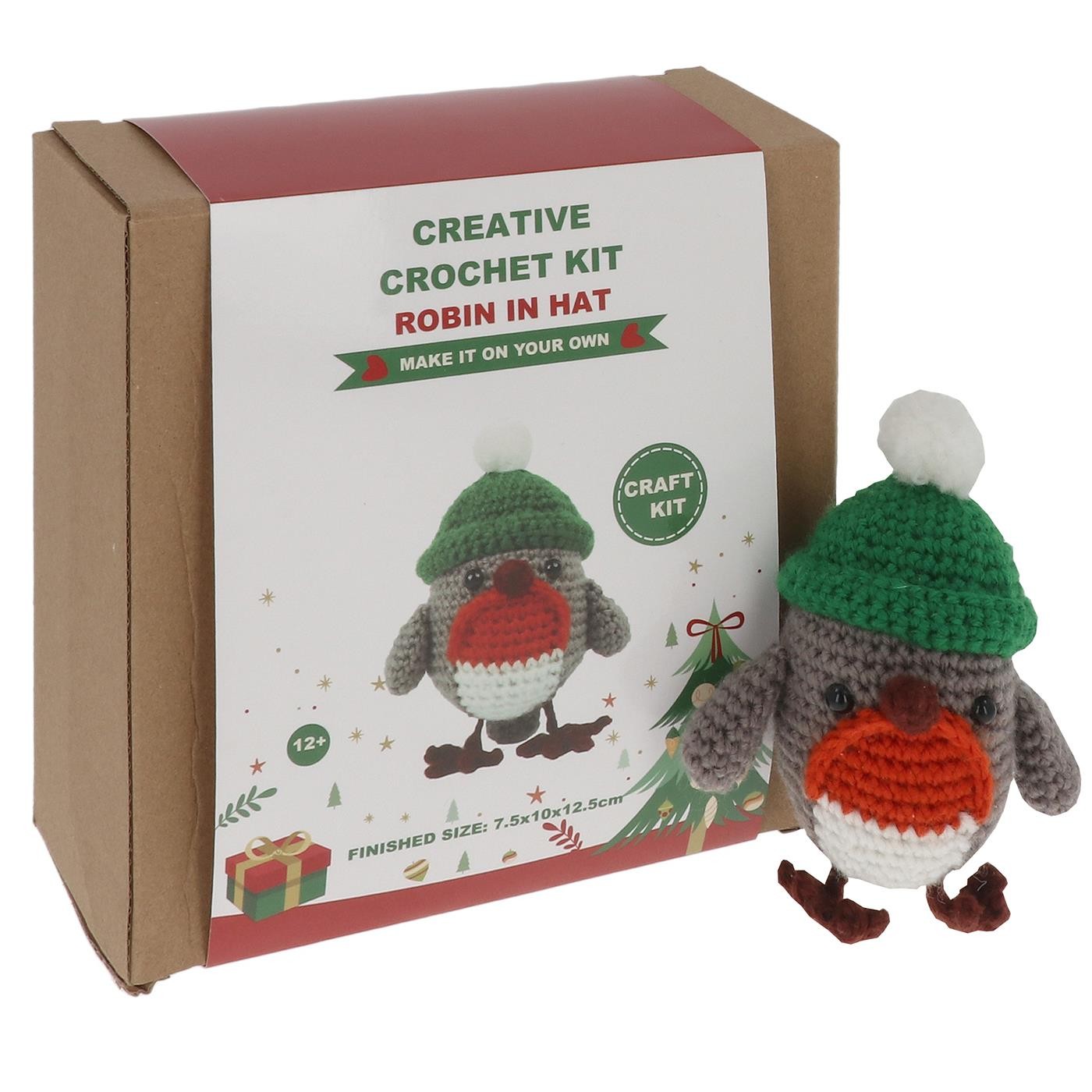 Shudehill Giftware Christmas Robin Crochet Kit for Adults and Beginners