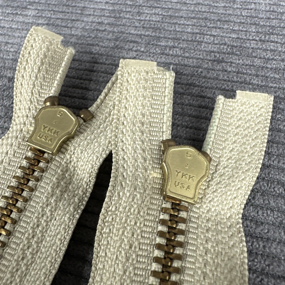 Винтажные молнии 90-х Polo Ralph Lauren 25 дюймов кожаная вкладка бежевый Ykk лот из 2 - Изображение 2 из 4