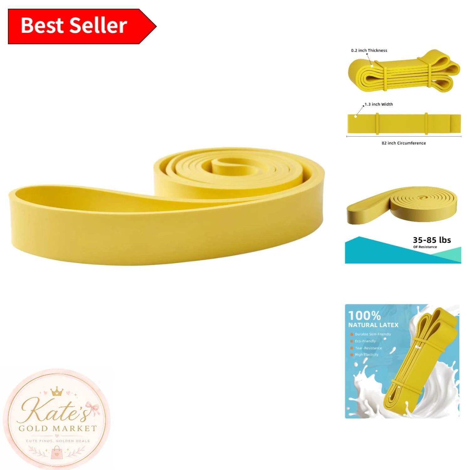 Versatile Pull Up Assist Bands - 100% Natural Rubber, 5 Levels of Resistance