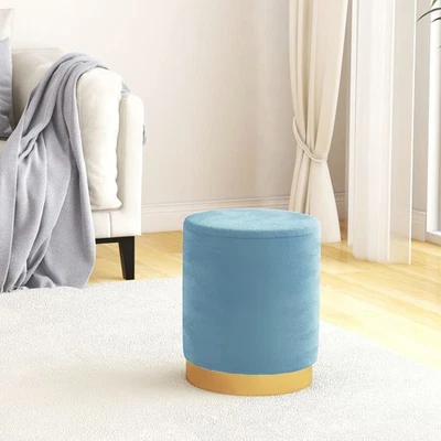 Tabouret de Rangement Rond Violet Velours Pouf Repose-pied Salon Maison vidaXL - Photo 1/4