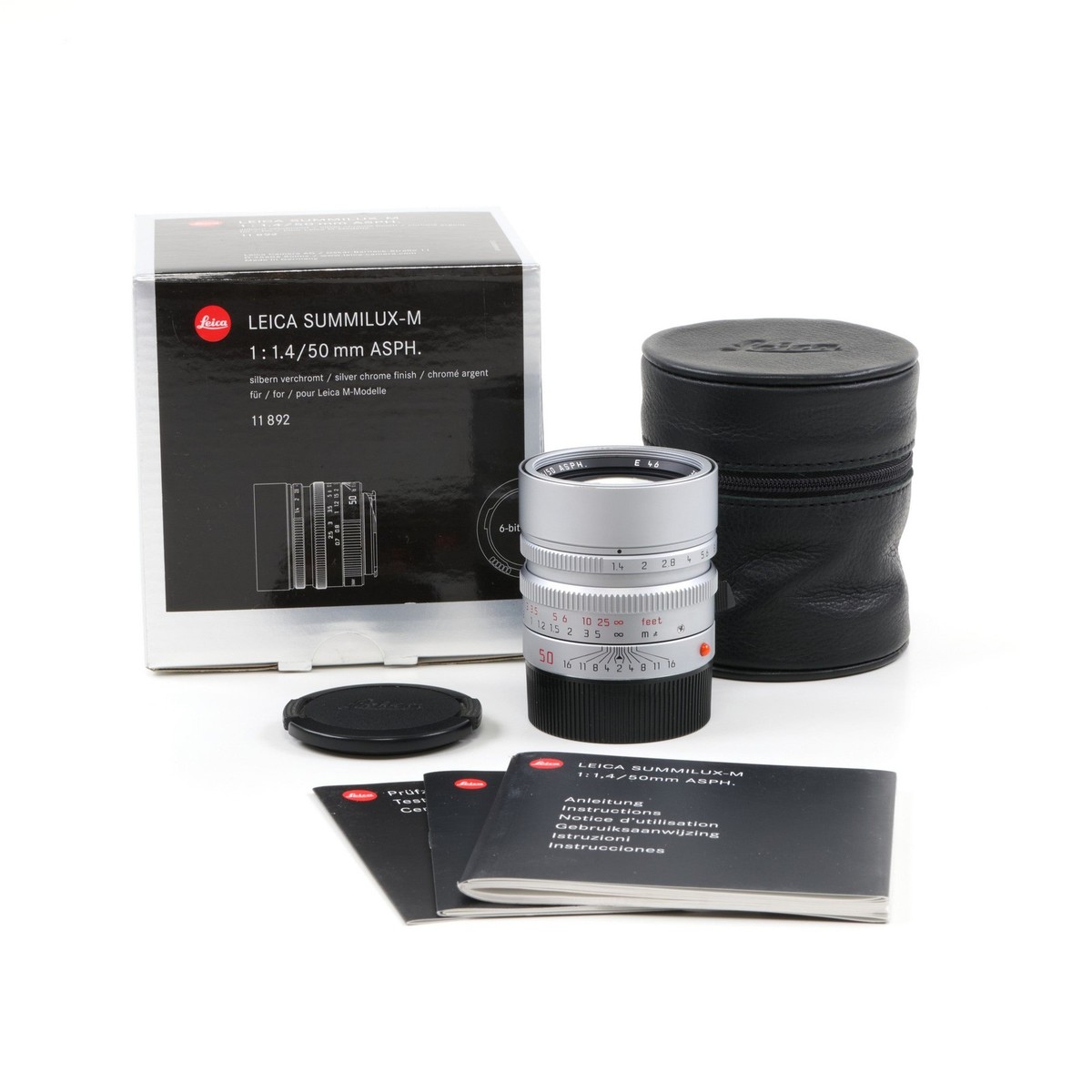LEICA 50MM F1.4 SUMMILUX-M ASPH SILVER + BOX 11892 #5295 | eBay