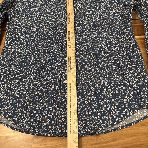 J.CREW Shirt Mens M Blue Flex Washed Floral Long Sleeve Button Down Slim Fit - Picture 7 of 9