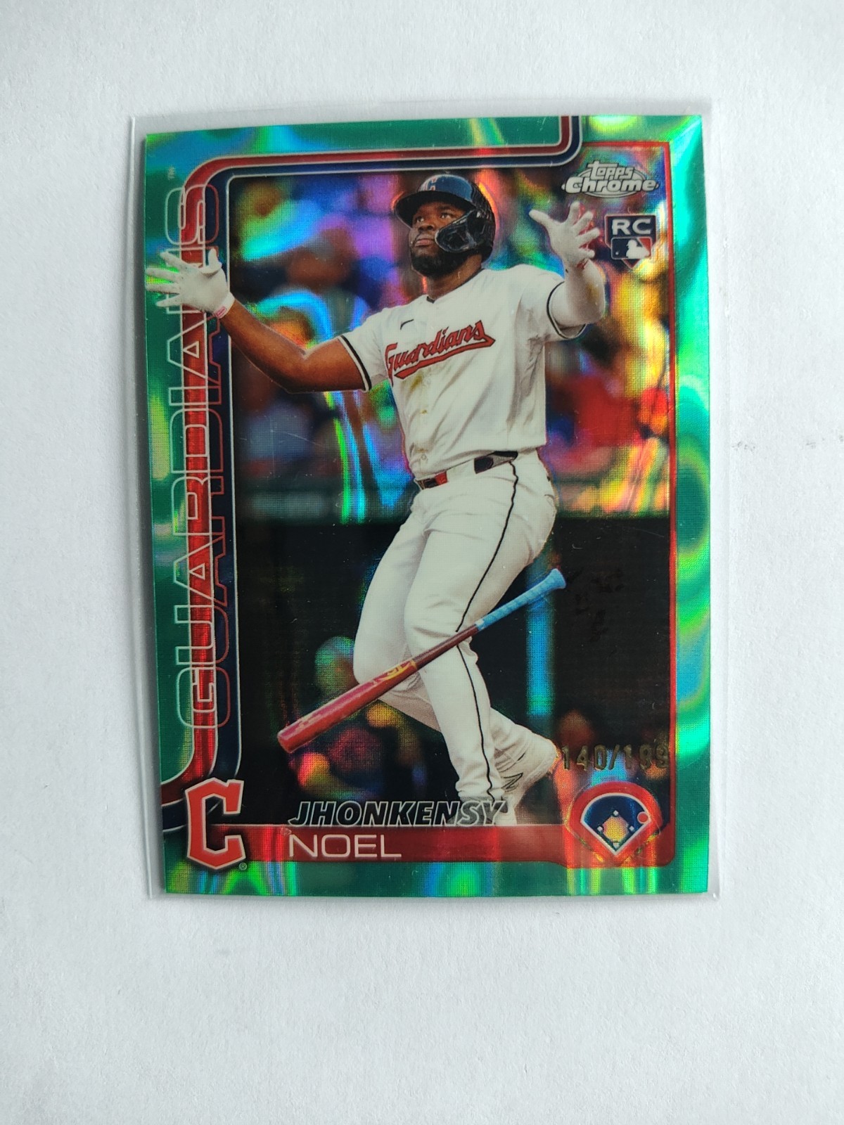 2025 TOPPS CHROME #291 JHONKENSY NOEL ROOKIE AQUA LAVA REFRACTOR /199