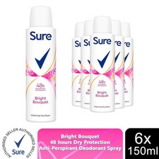 Sure Women Motion Sense Antiperspirant Deodorant, Bright Bouquet, 6 Pack, 150ml