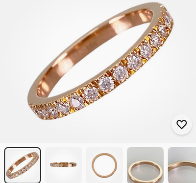 Tiffany & Co. 18k Rose Gold Round Diamond Prong Wedding Band Ring Size 5