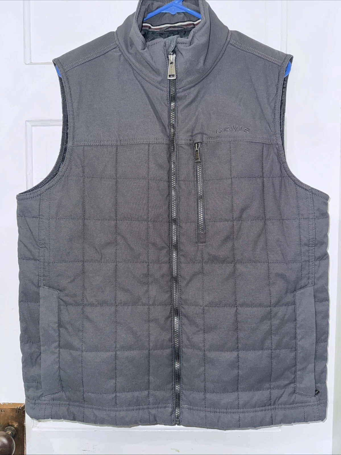 Orvis Classic Collection Quilted puffer Gray Vest Size Men's Medium