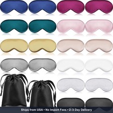 20 Pieces Silk Sleep Mask Eye Mask with Adjustable Strap Sleeping Cover Eye Cove