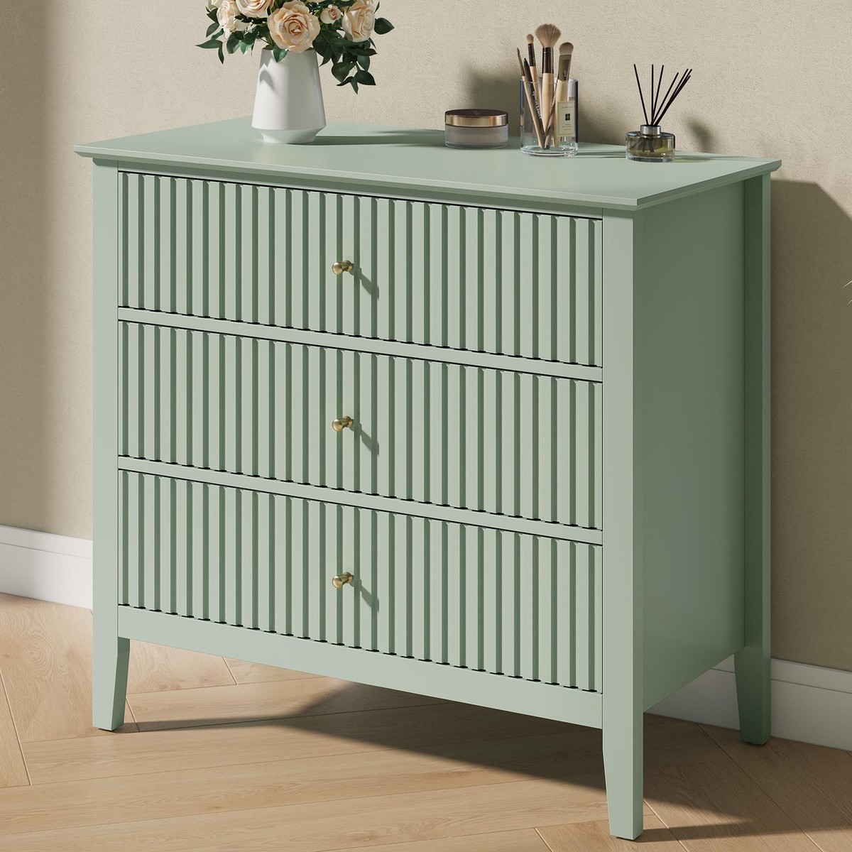 green emerald velvet dress Delta Children Eloise 3 Drawer Dresser with Changing Top main image 0