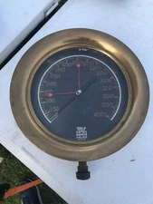 11” Antique Brass US Gauge Co Steam Gauge