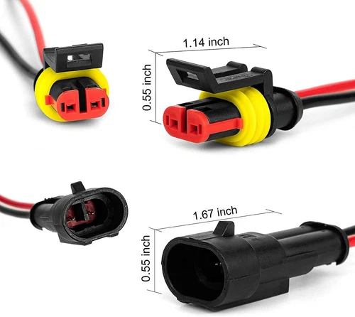 Lot 2Pin Waterproof Electrical Wire Cable Connector Male Female Way Plug 10Set - Picture 2 of 11
