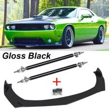 For Dodge Challenger SRT SXT RT Front Bumper Lip Splitter Spoiler + Strut Rods