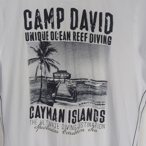 CAMP DAVID Blue Women's T-Shirt M White Diving Graphic Beach Nautical New - Picture 4 of 8