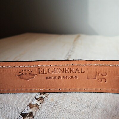 El General Black Ostrich Leather Western Belt Size 26 - NWOT  display picture 1