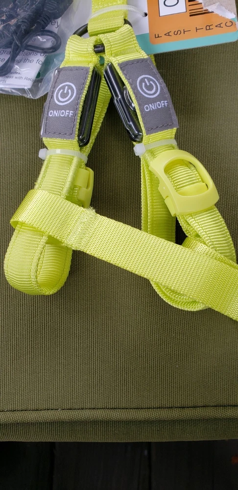 Dog Harness LED Rechargeable Medium Vibrant Green, Boots & Barkley With Chargers