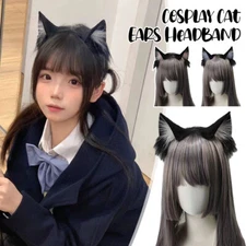 Lolita Faux Fur Cat Wolf Fox Ears Plush Headband Sweet Animal Party Cosplay Prop