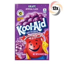 12x Packets Kool-Aid Grape Caffeine Free Soft Drink Mix | Fast Shipping! |