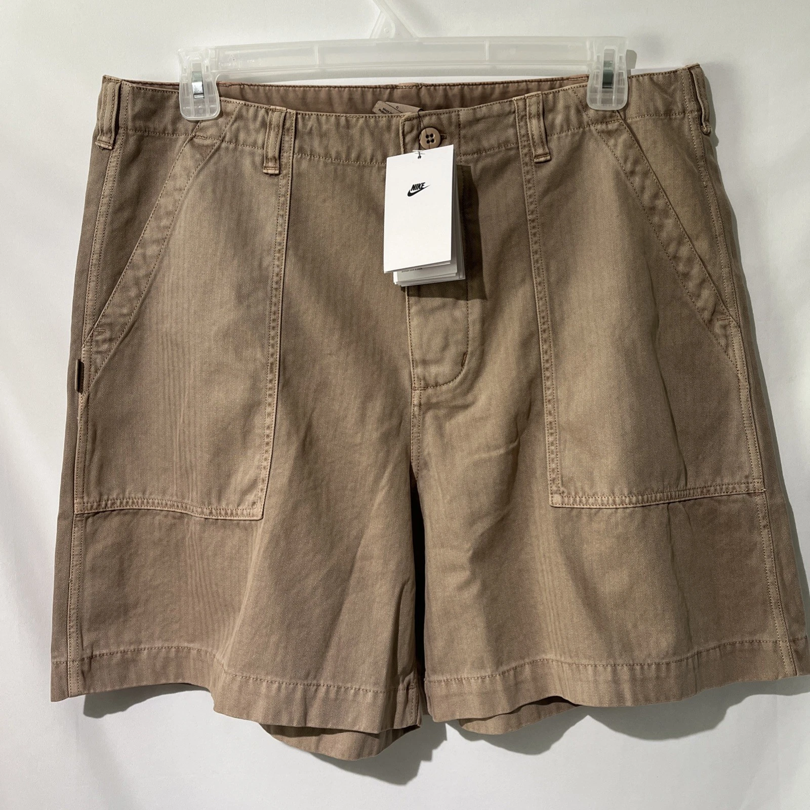 Nike Life Fatigue Shorts Men’s 36 Woven Herringbone Twill Hemp New