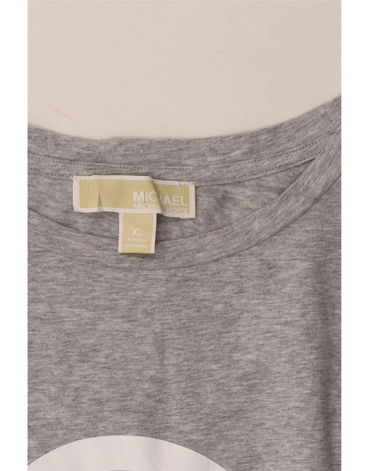 MICHAEL KORS Vestito T Shirt Donna Grafica UK 18 XL Grigio Cotone CV01