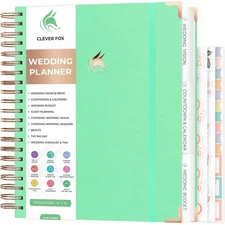 Clever Fox Wedding Planner Wedding Planning Binder Book (Mint Green)