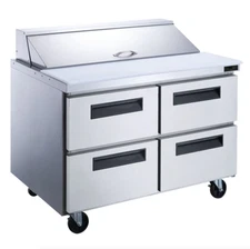 NEW 4 Drawer 48" Refrigerated Sandwich Salad Prep Table Dukers DSP48-12-D4 #4026