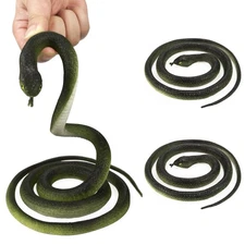 3 Pack Realistic Rubber Snakes Fake Snake Toys Garden Decor Props for Halloween