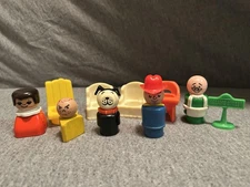 Vintage Fisher Price Little People Sesame Street Hooper Figures Chairs Lot