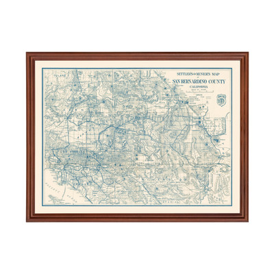 Old Map of San Bernardino County, CA 1932 - Vintage Californ