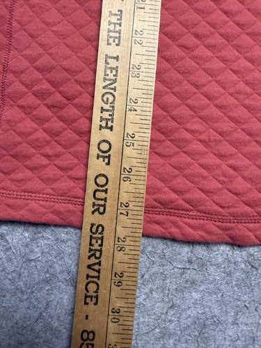 J Crew Pullover Uomo XS Rosso Autentico Pile Mezza Zip Trapuntato Felpa ORE - Foto 6 di 10