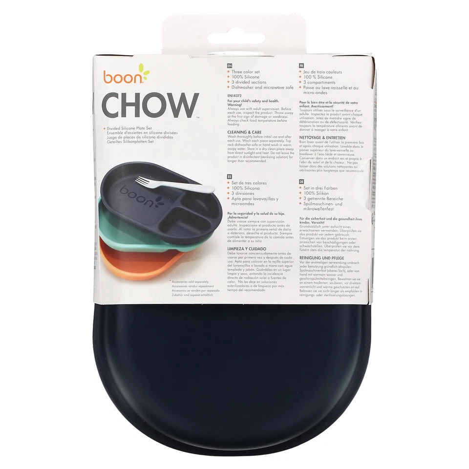 Chow, Juego de Placas de Silicona Dividida, 6m+, Surtido, Pack de 3 Foto 2 de 4