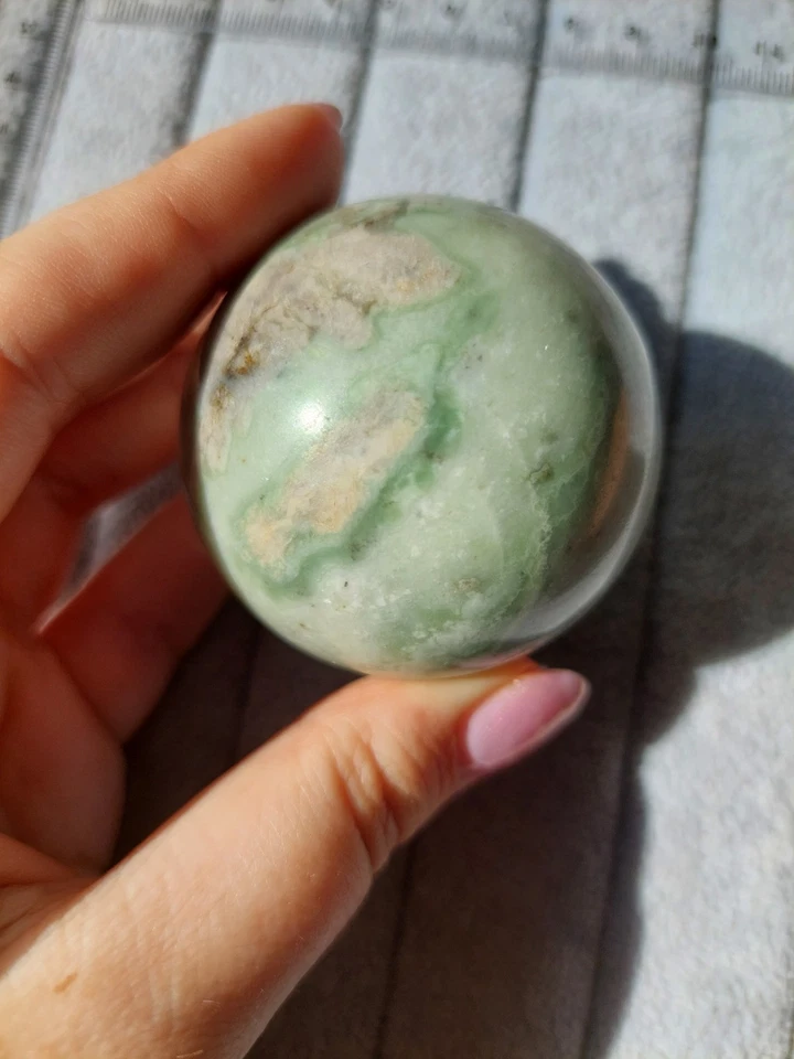 Schöne Grüne Jade Kugel, Nephrit Jade Kugel, Jade Stein, Trommelsteine 54mm💚✨️ - Bild 3 von 4