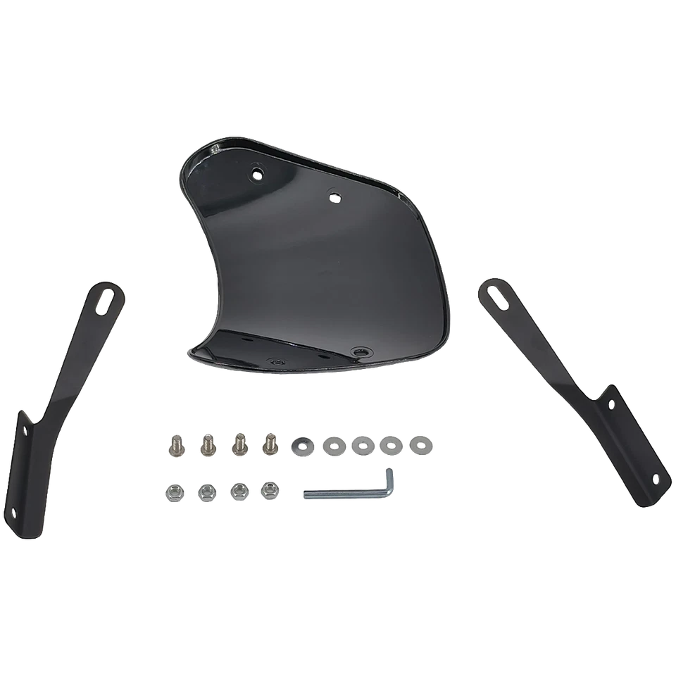 Universal 5"-7" Round Headlight Motorcycle BLACK Windshield For Honda New Foto 3 de 4