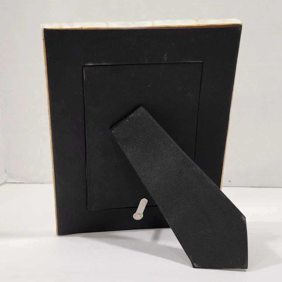 Mother of Pearl Mosaic Picture Frame 5x7 White Shell Inlay Coastal Decor - Image 3 of 4