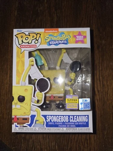 Funko POP! Spongebob Squarepants Cleaning SDCC 2025 Pop Exclusive Sticker