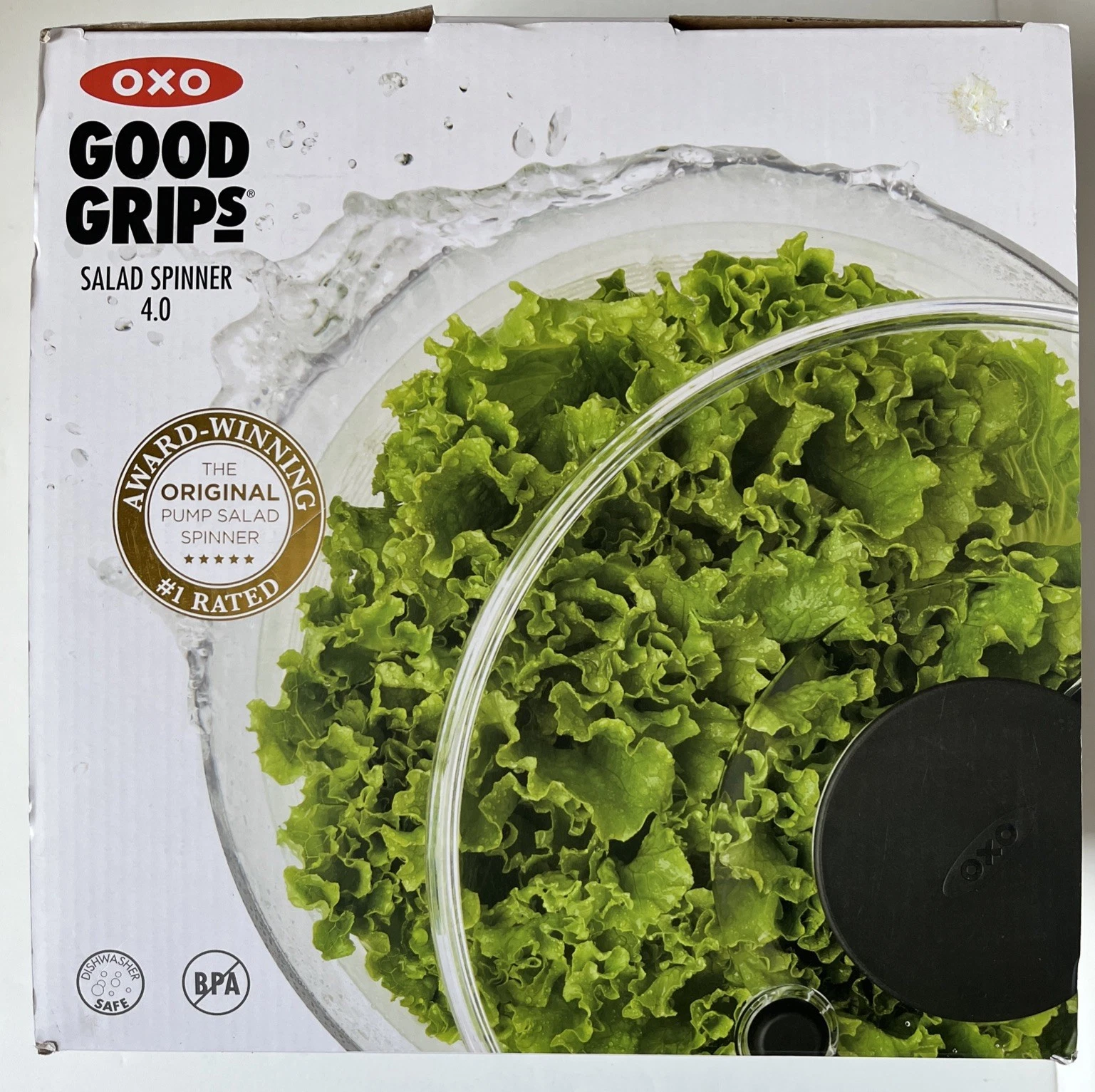 OXO 32480 10.5 Inch Salad Spinner 4.0 NEW - Clear