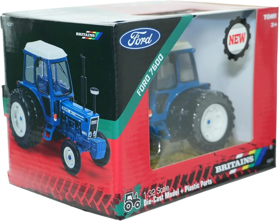 Gran Bretaña Ford 7600 con ruedas traseras dobles - Diecast juguete tractor granja juguetes 1 32 Sc Foto 4 de 4
